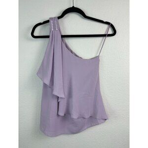 White House Black Market women's‎ 0 lavender one shoulder draped blouse NWT